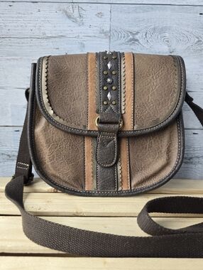 Justin Conceal Carry Leather Crossbody Purse Bag Woodland Brown Western Cowgirl